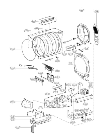 Drum and motor assembly