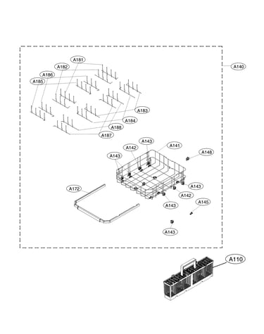 Lower rack assembly