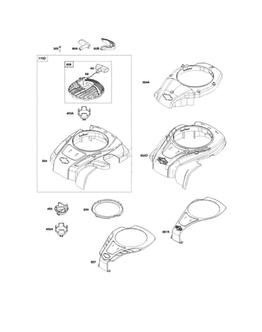 Starter and blower housing
