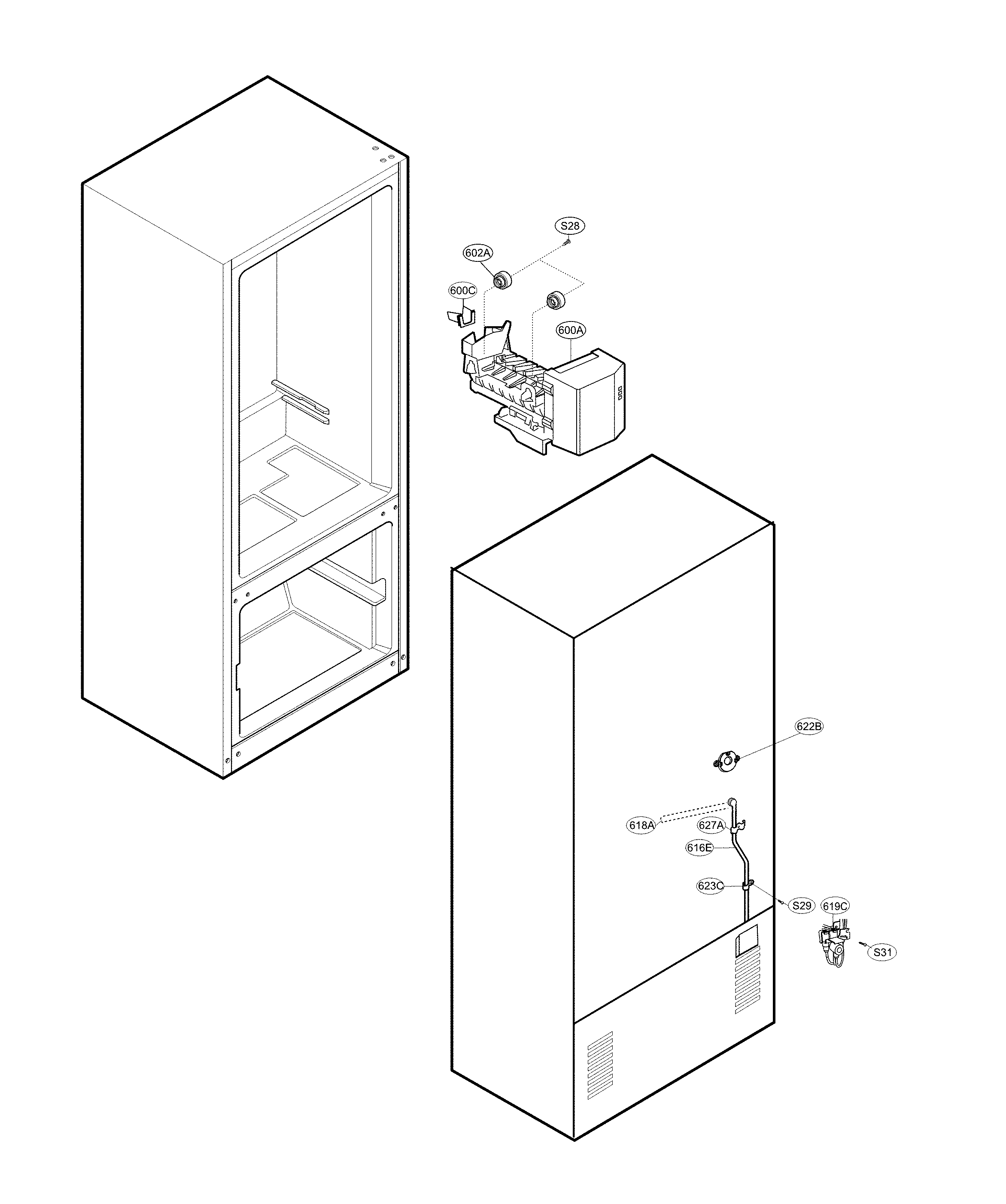 Water and icemaker parts