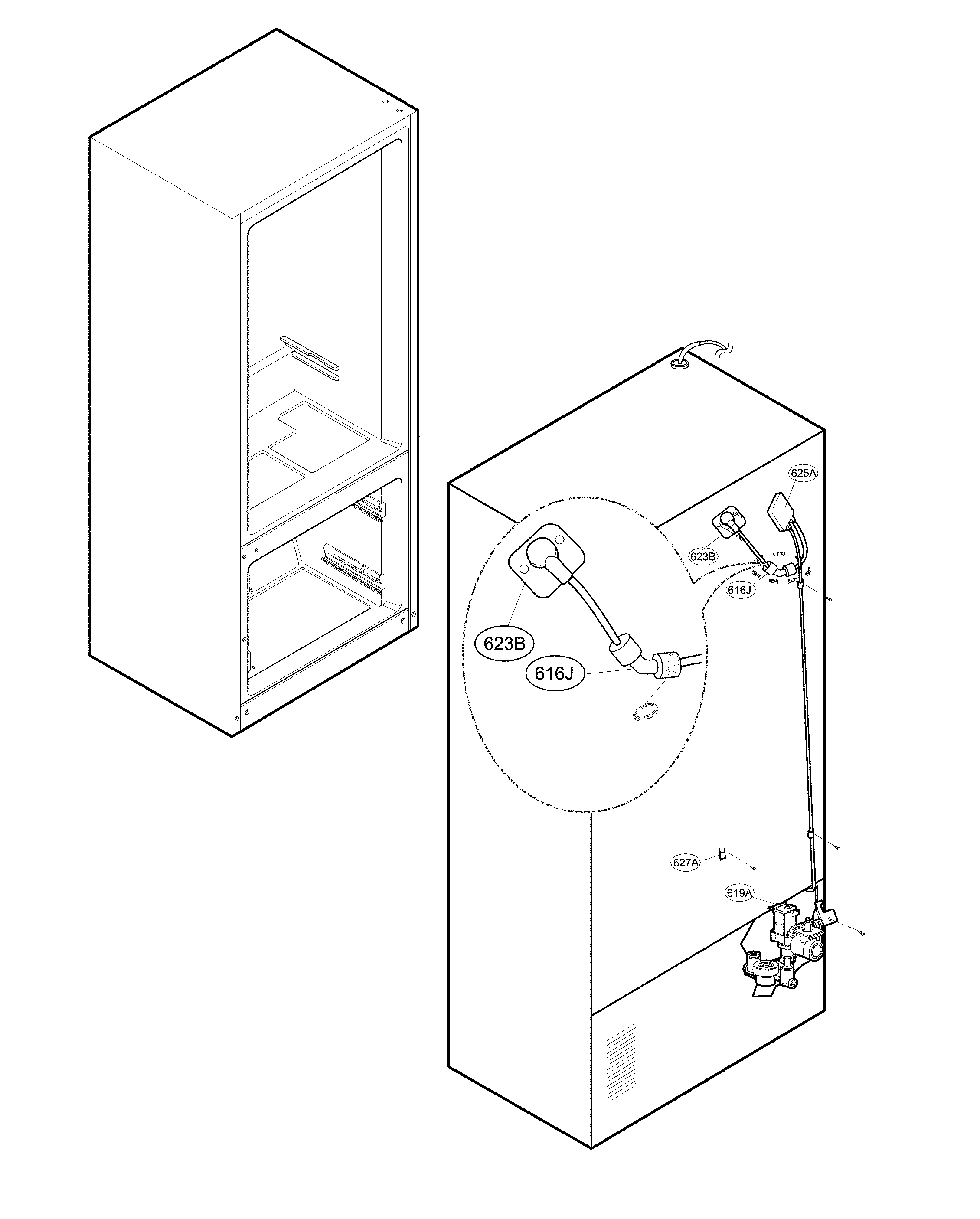Valve and water tube parts