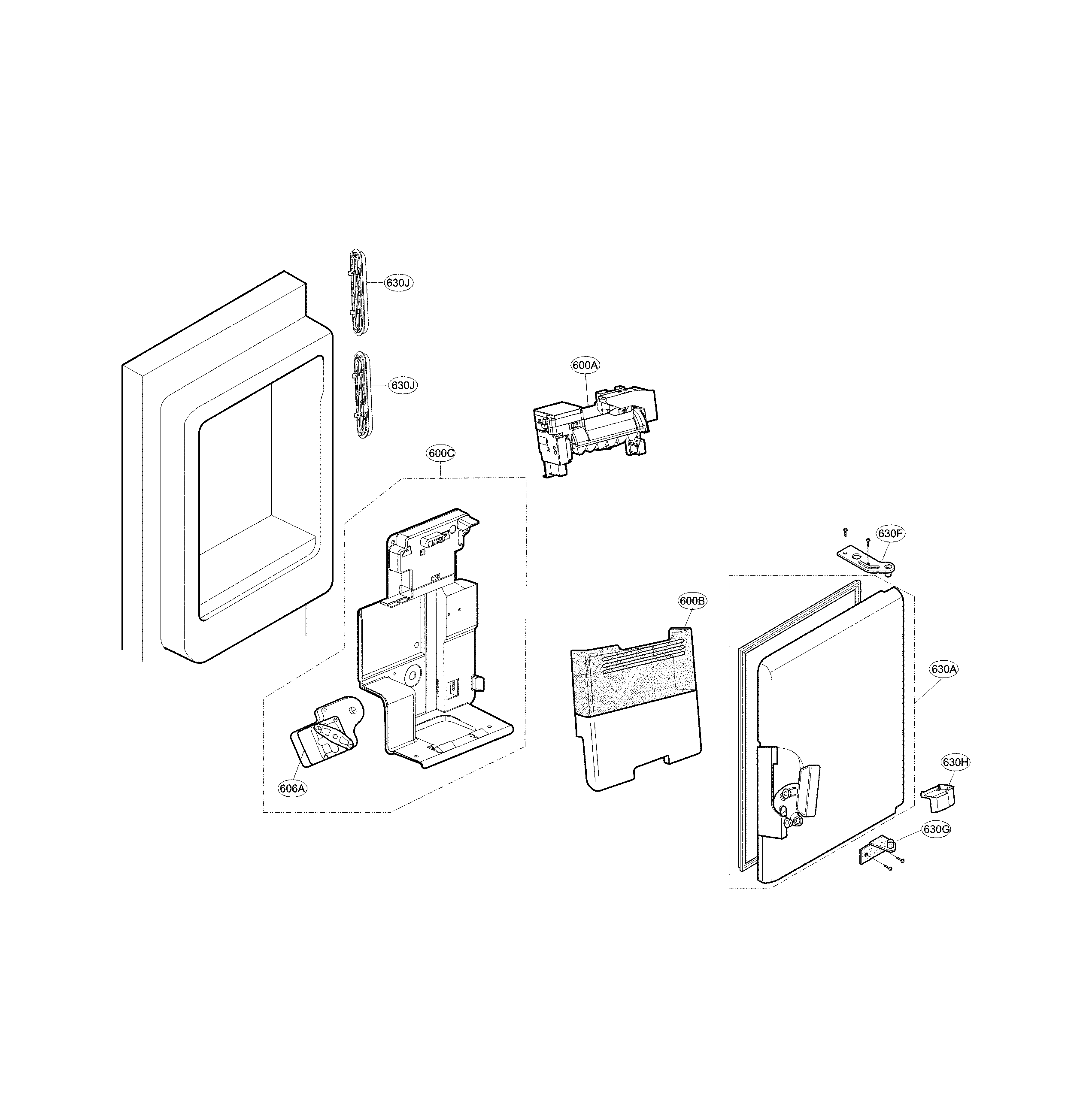 Icemaker and bin parts