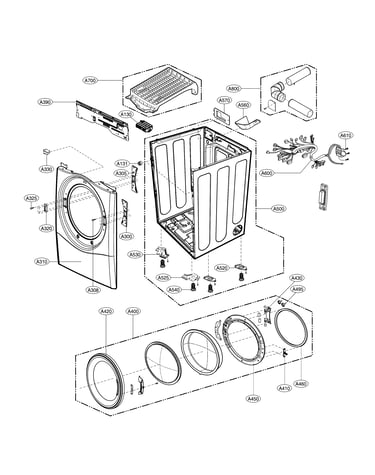 Cabinet and door assembly