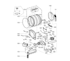 LG DLE3500W/00 drum and motor assembly diagram