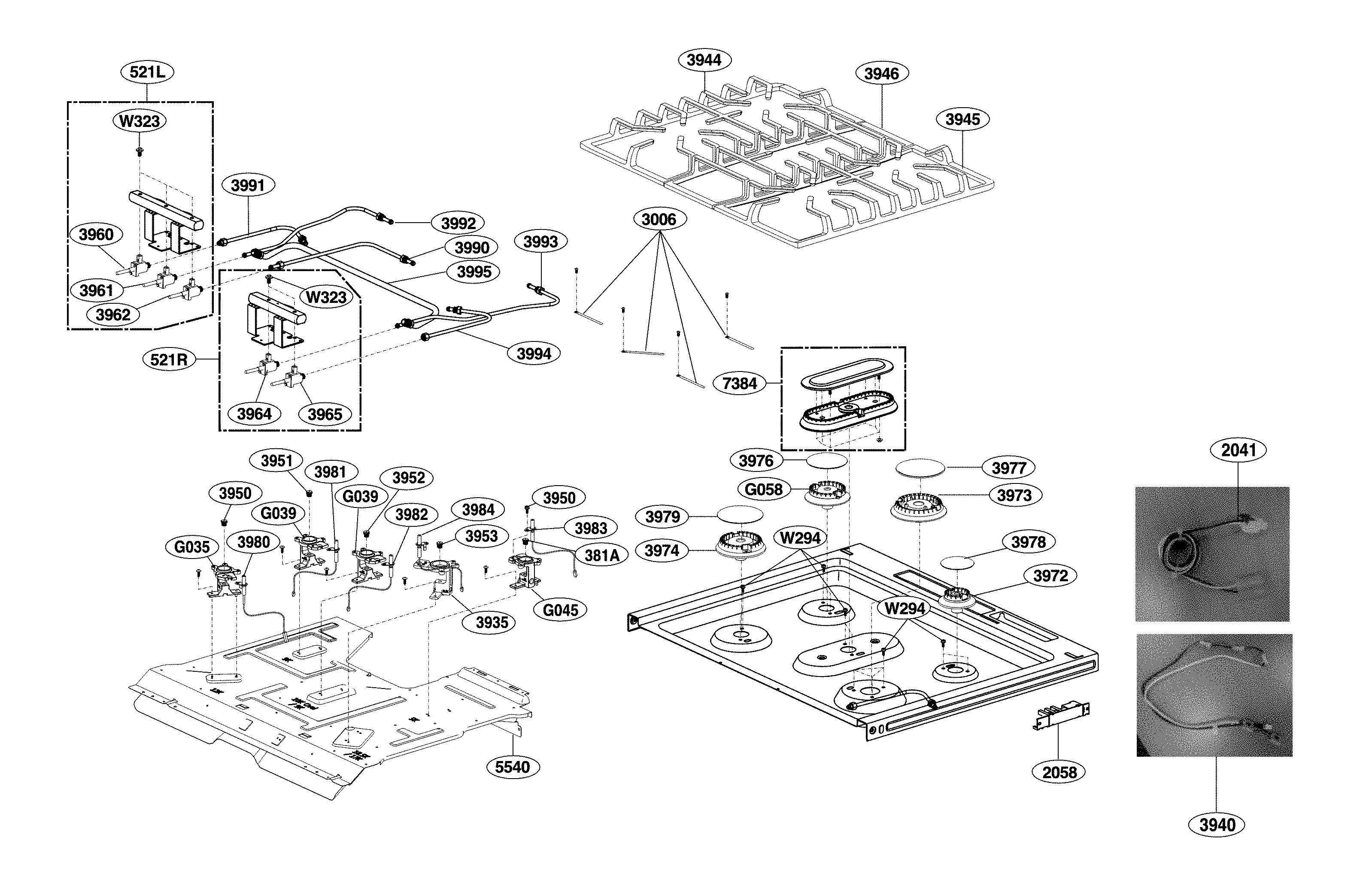 Cooktop parts