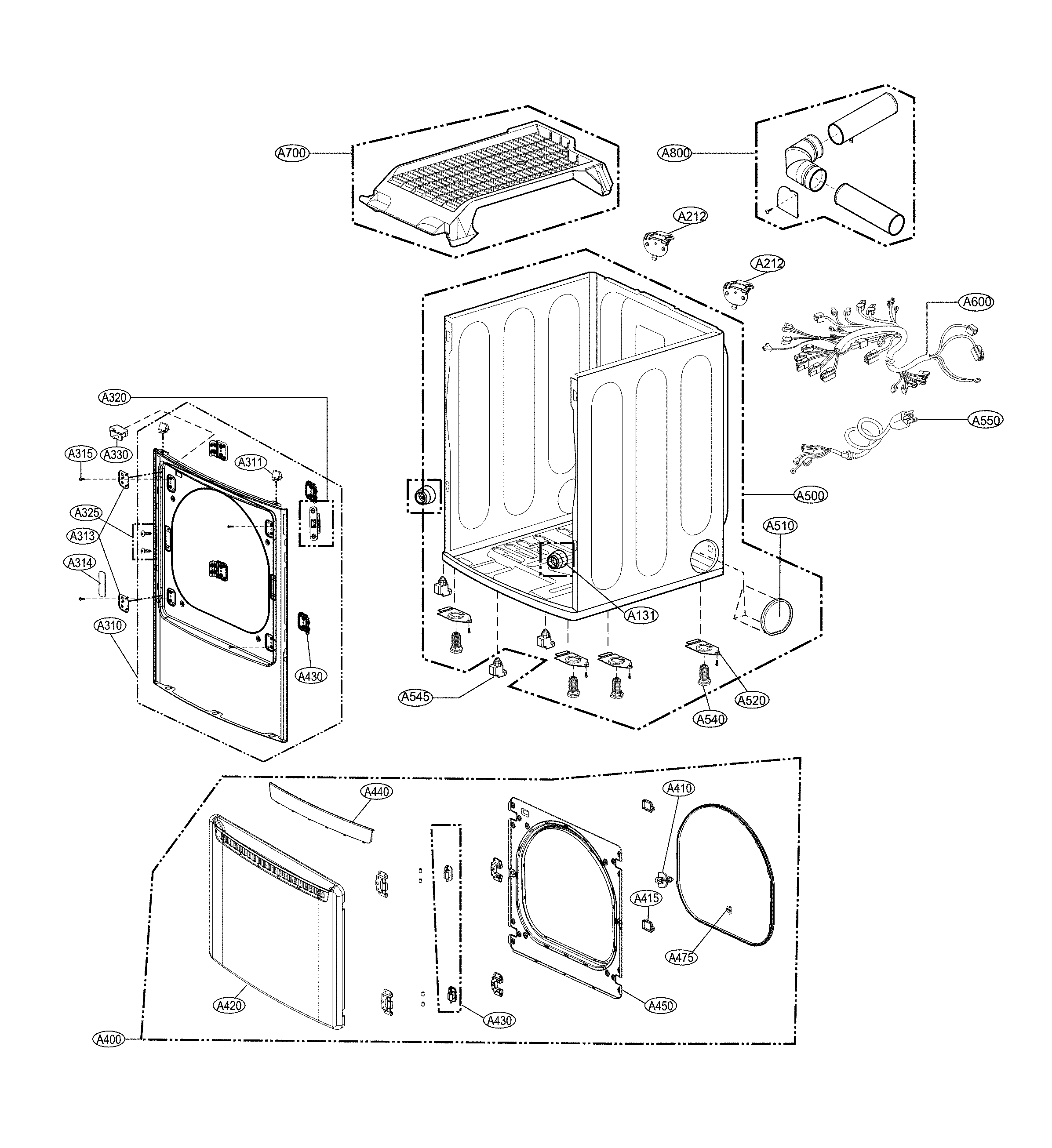 Cabinet and door assembly