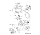 LG DLG7101W/00 drum and motor assembly diagram