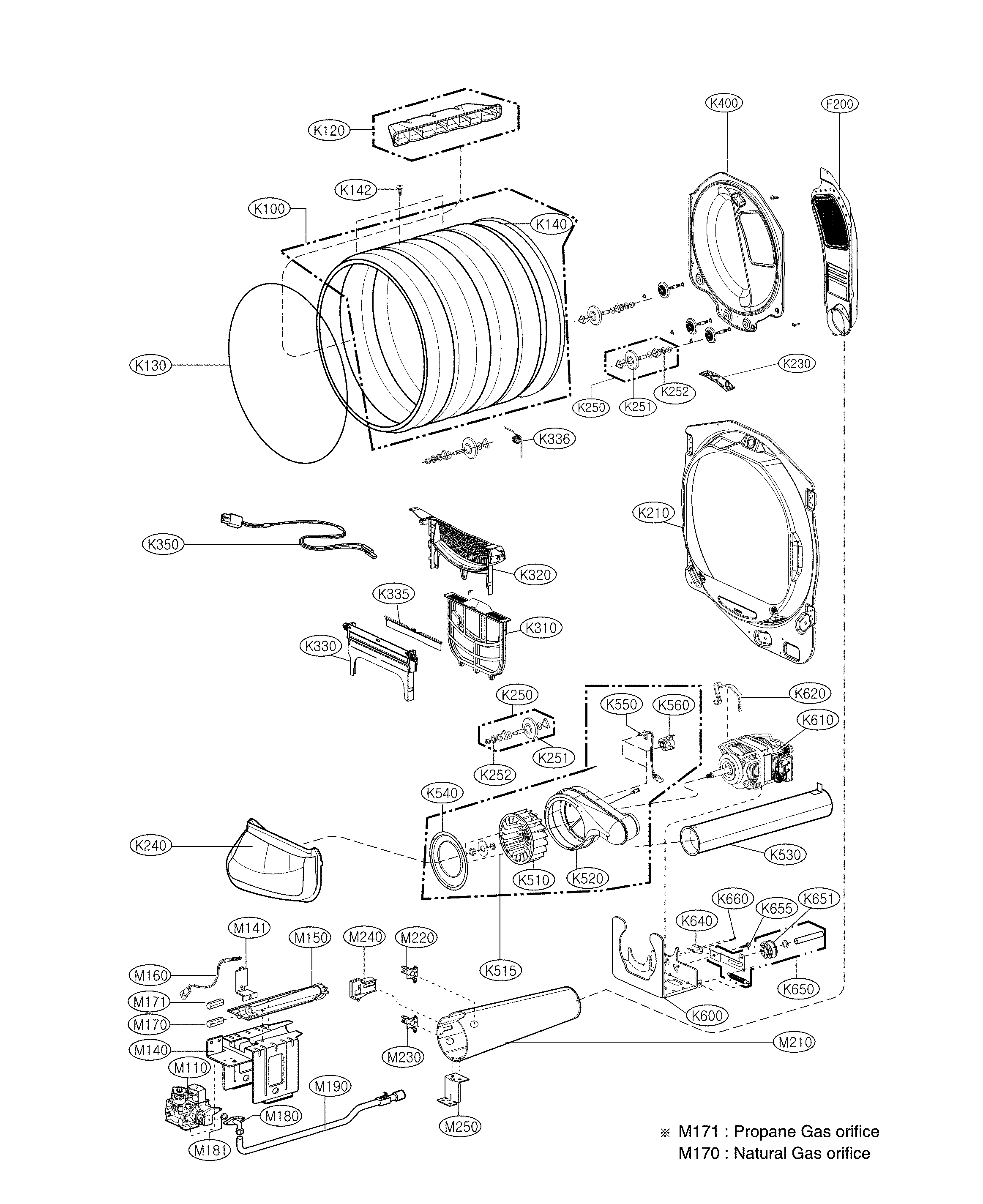 Drum and motor assembly