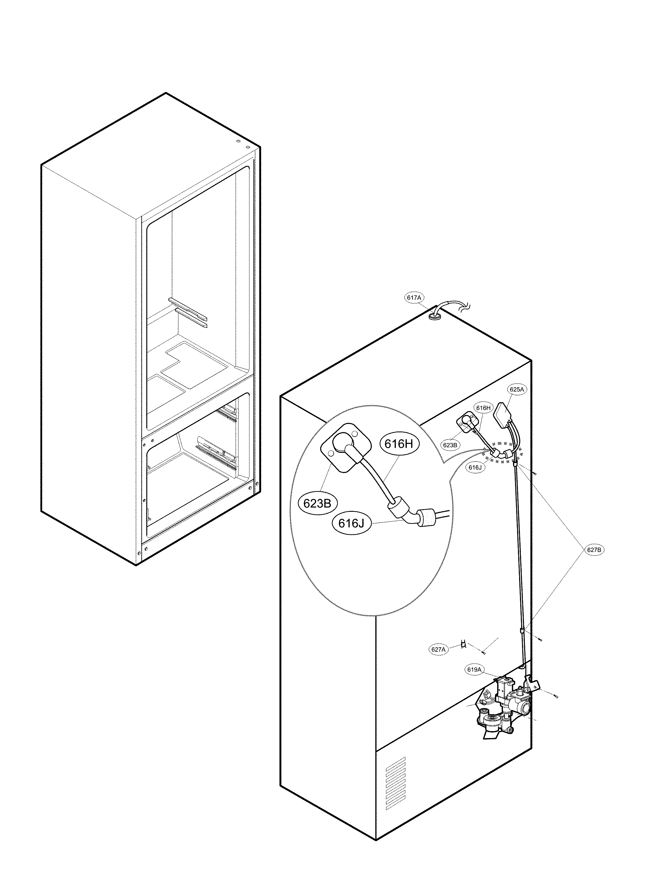 Valve and water tube parts