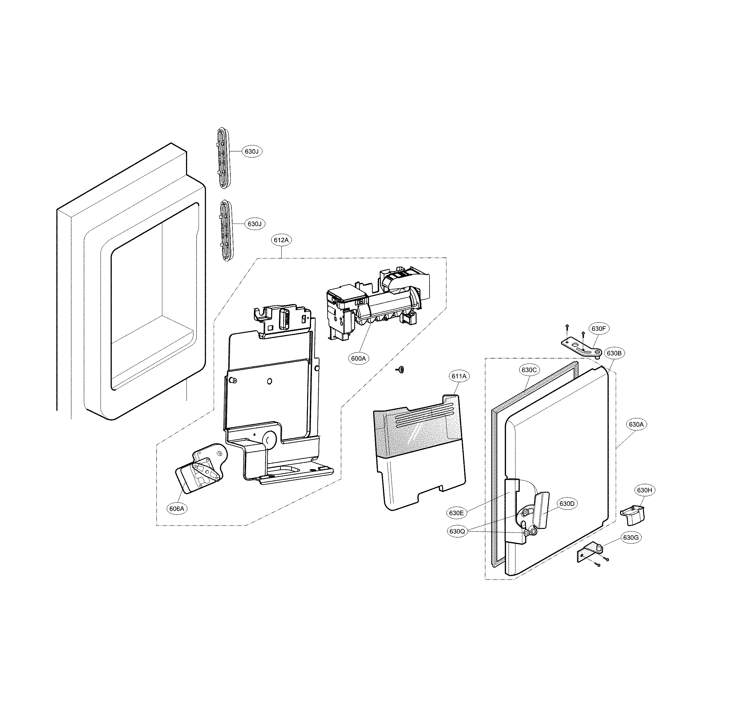 Icemaker and ice bin parts