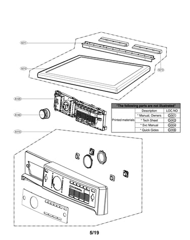 Cabinet and control panel parts