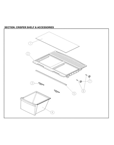Crisper shelf and accessories