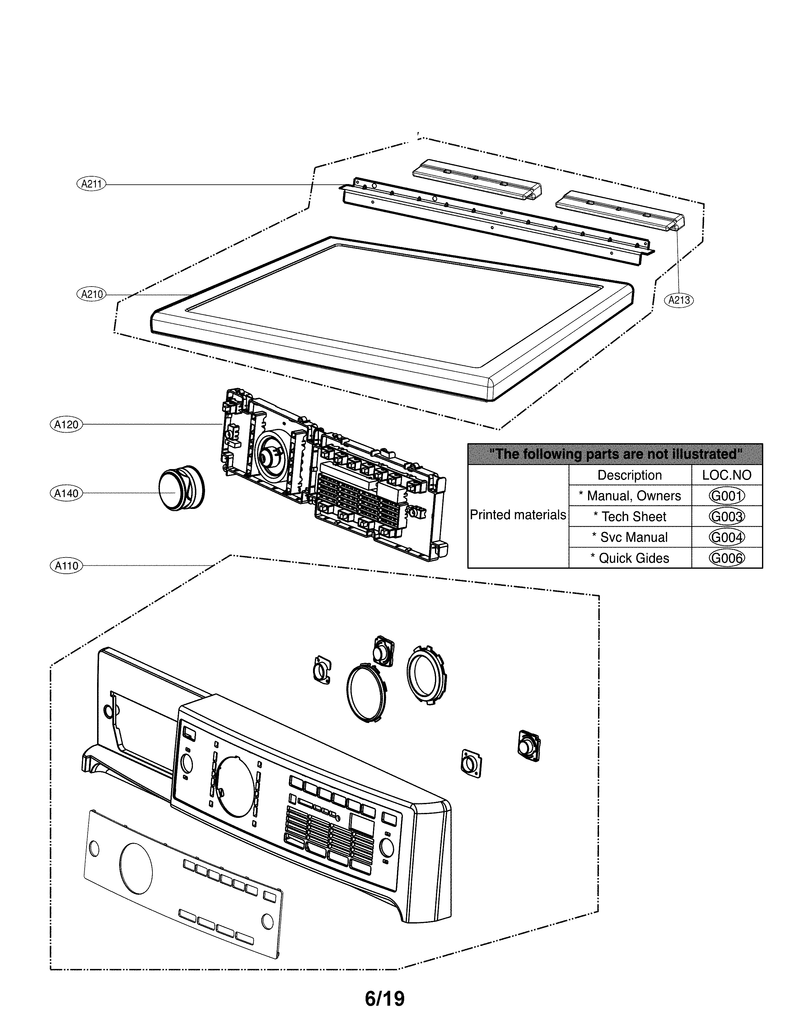 Cabinet and control panel parts