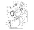 Kenmore 79641262611 drum and tub parts diagram