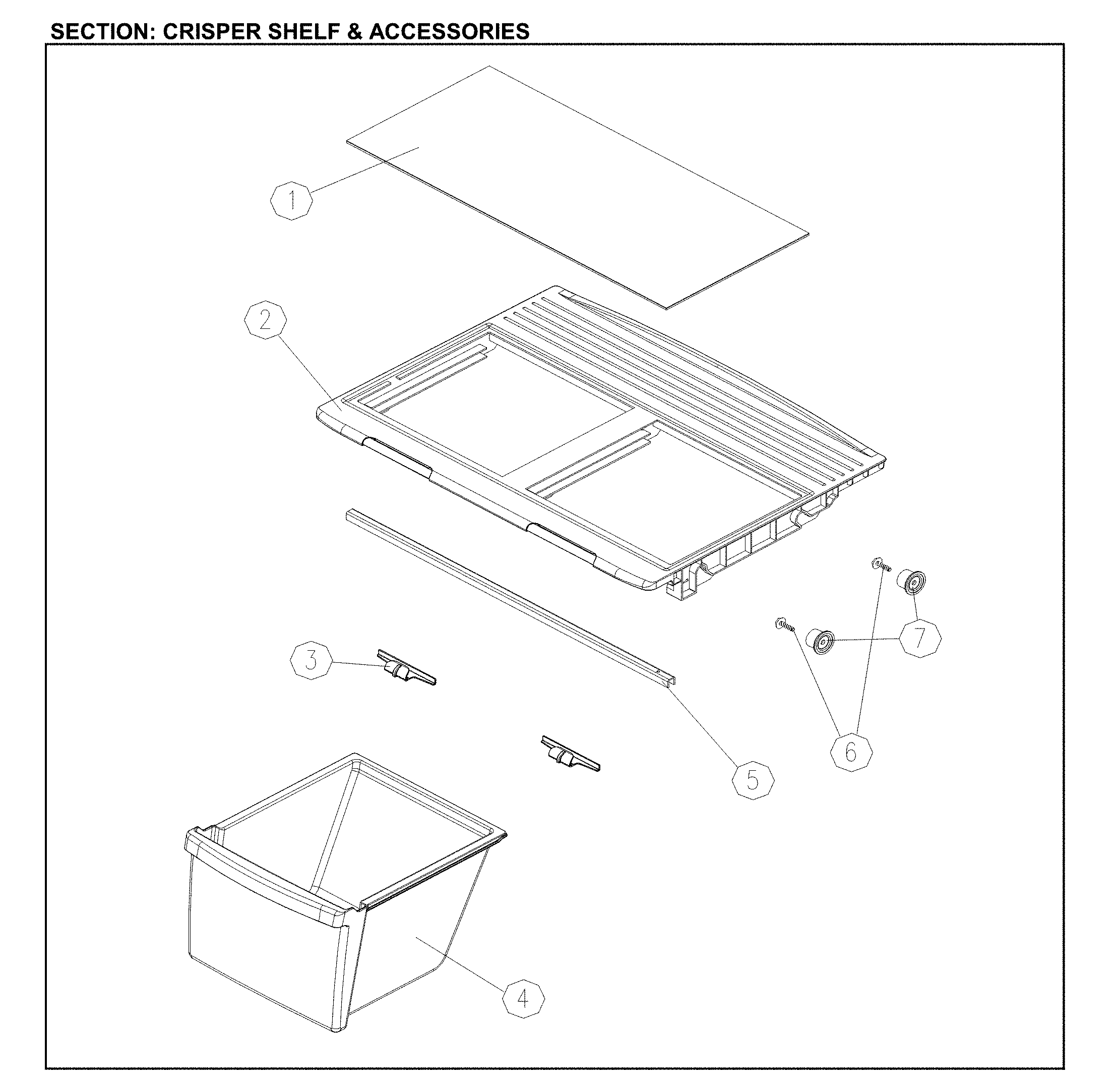 Crisper shelf& accessories