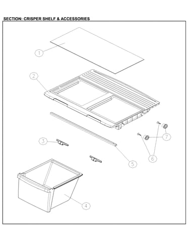 Crisper and shelf