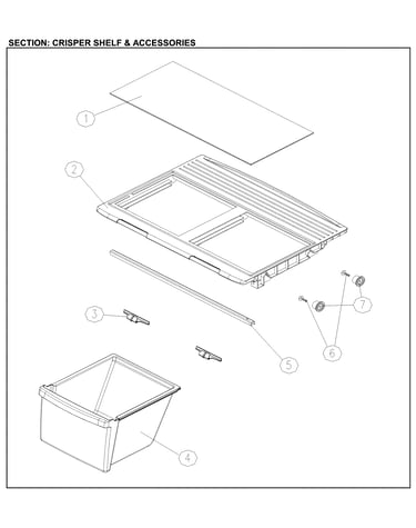 Crisper and shelf