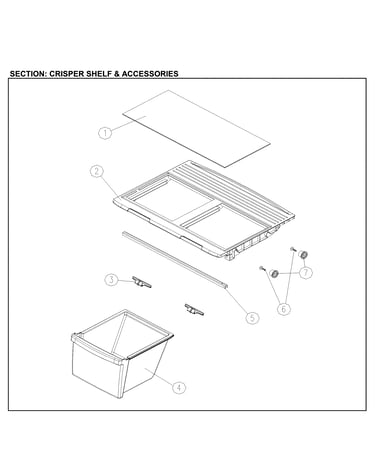 Crisper shelf and assessories