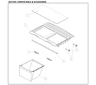 Kenmore 11161205712 crisper shelf and assessories diagram