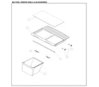 Kenmore 11161209712 crisper shelf and assessories diagram