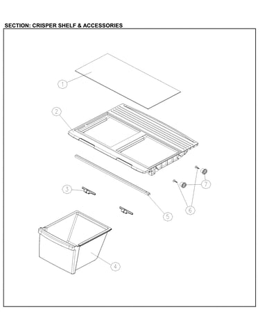 Crisper shelf and assessories
