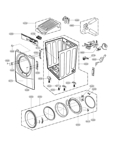 Cabinet and door assembly