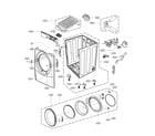 LG DLGX3701W/00 cabinet and door assembly diagram