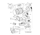 LG DLGX3701W/00 drum and motor assembly diagram