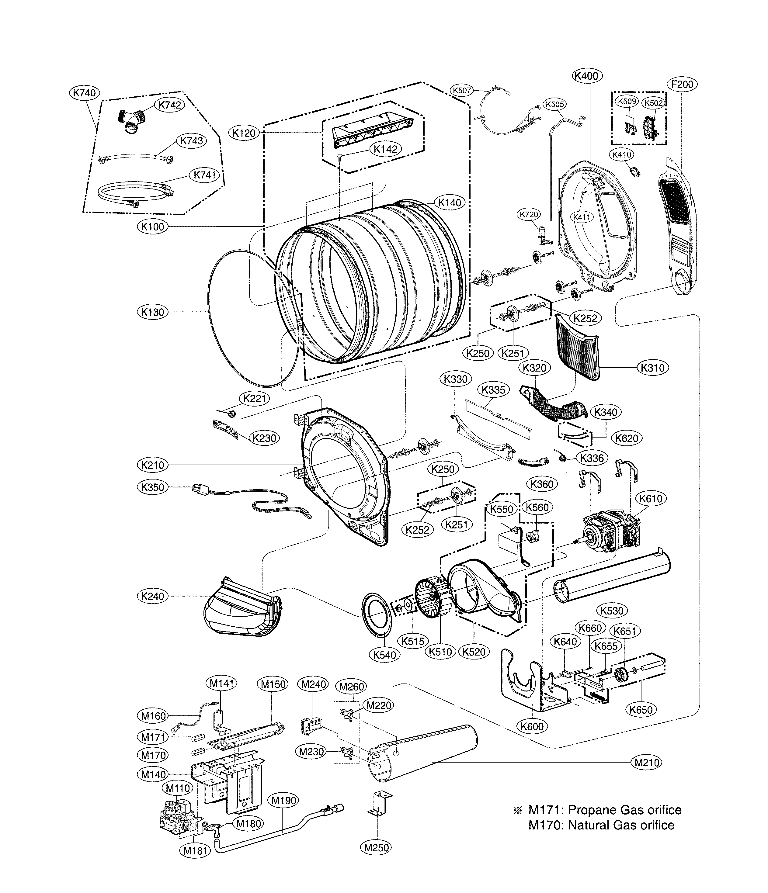 Drum and motor assembly