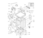 LG WM3575CW/00 cabinet and control panel assembly diagram