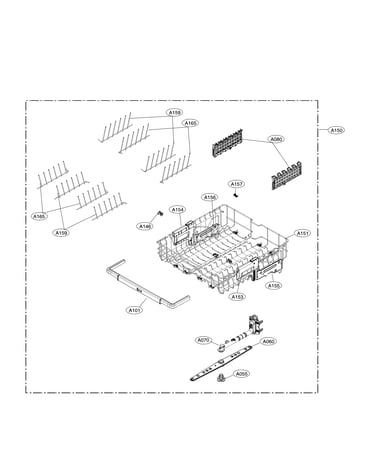Upper rack assembly
