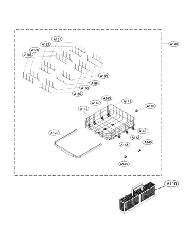 Lower rack assembly