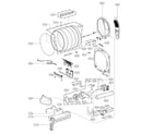 LG DLE7300WE/00 drum and motor assembly diagram