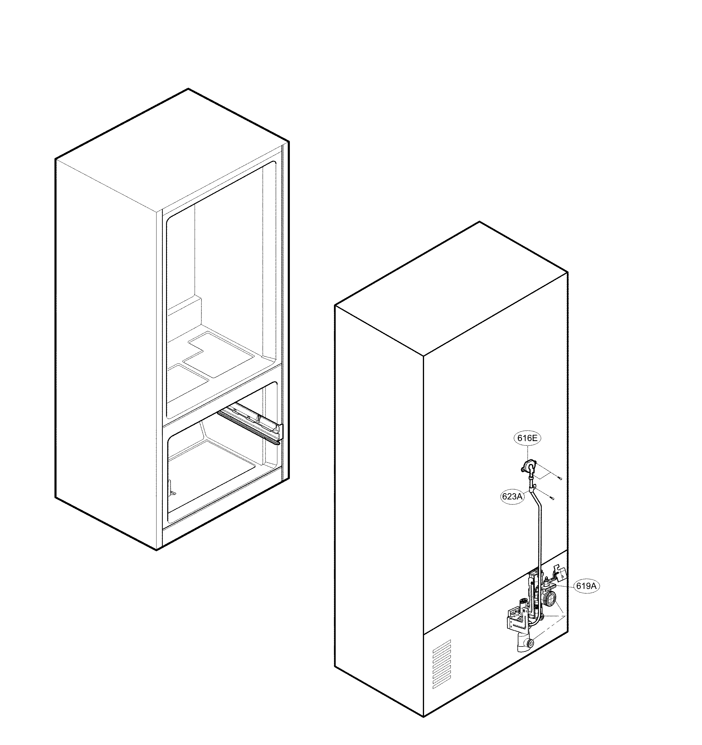 Valve & water tube parts