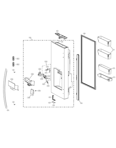 Door parts w/ dispenser