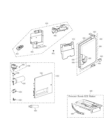 Icemaker and ice bin parts