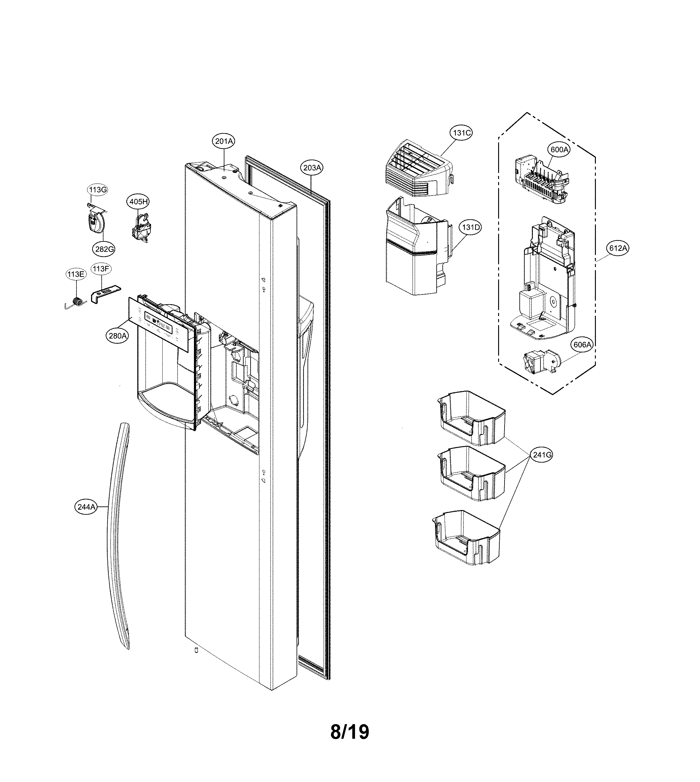 Freezer door