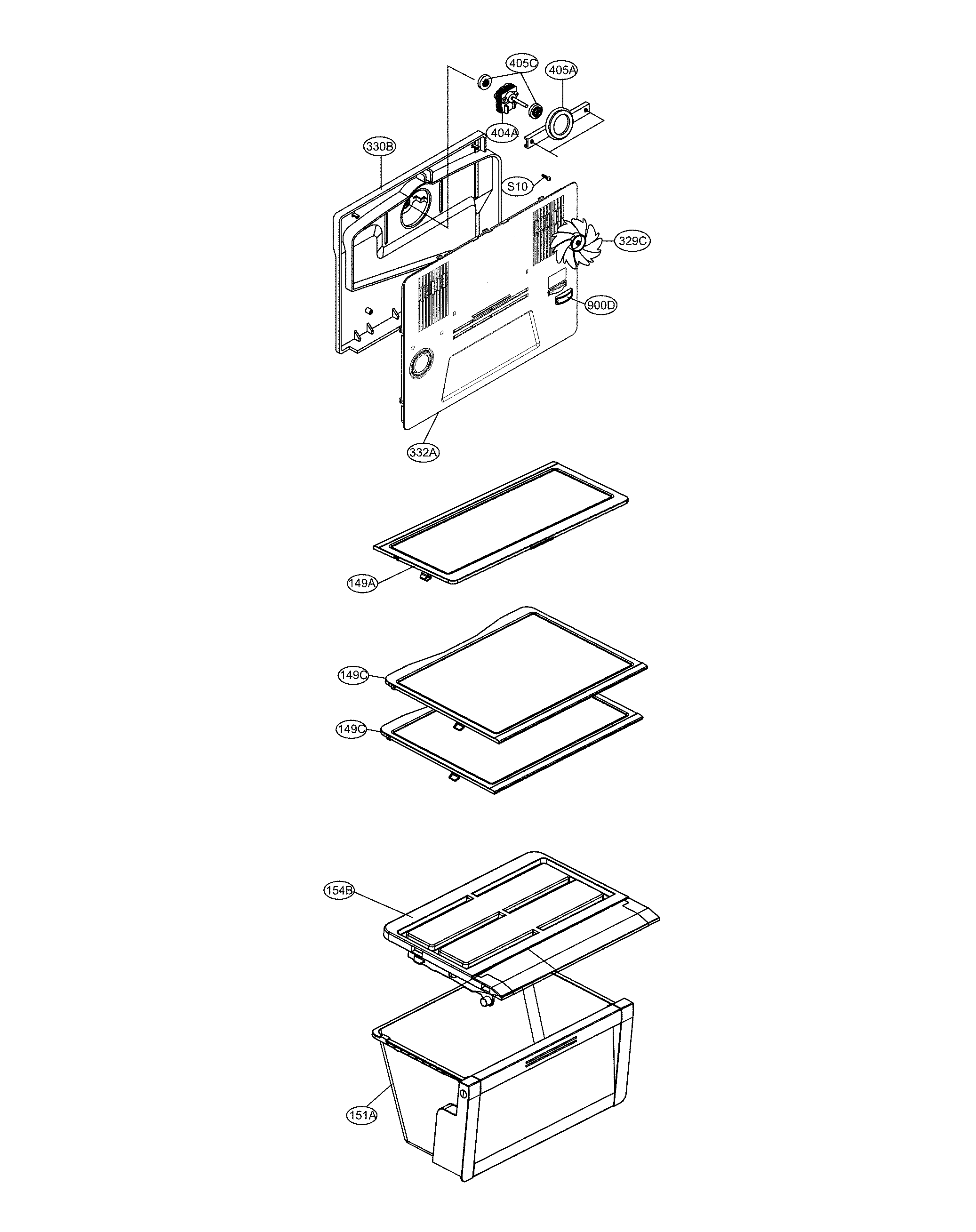 Refrigerator and freezer parts