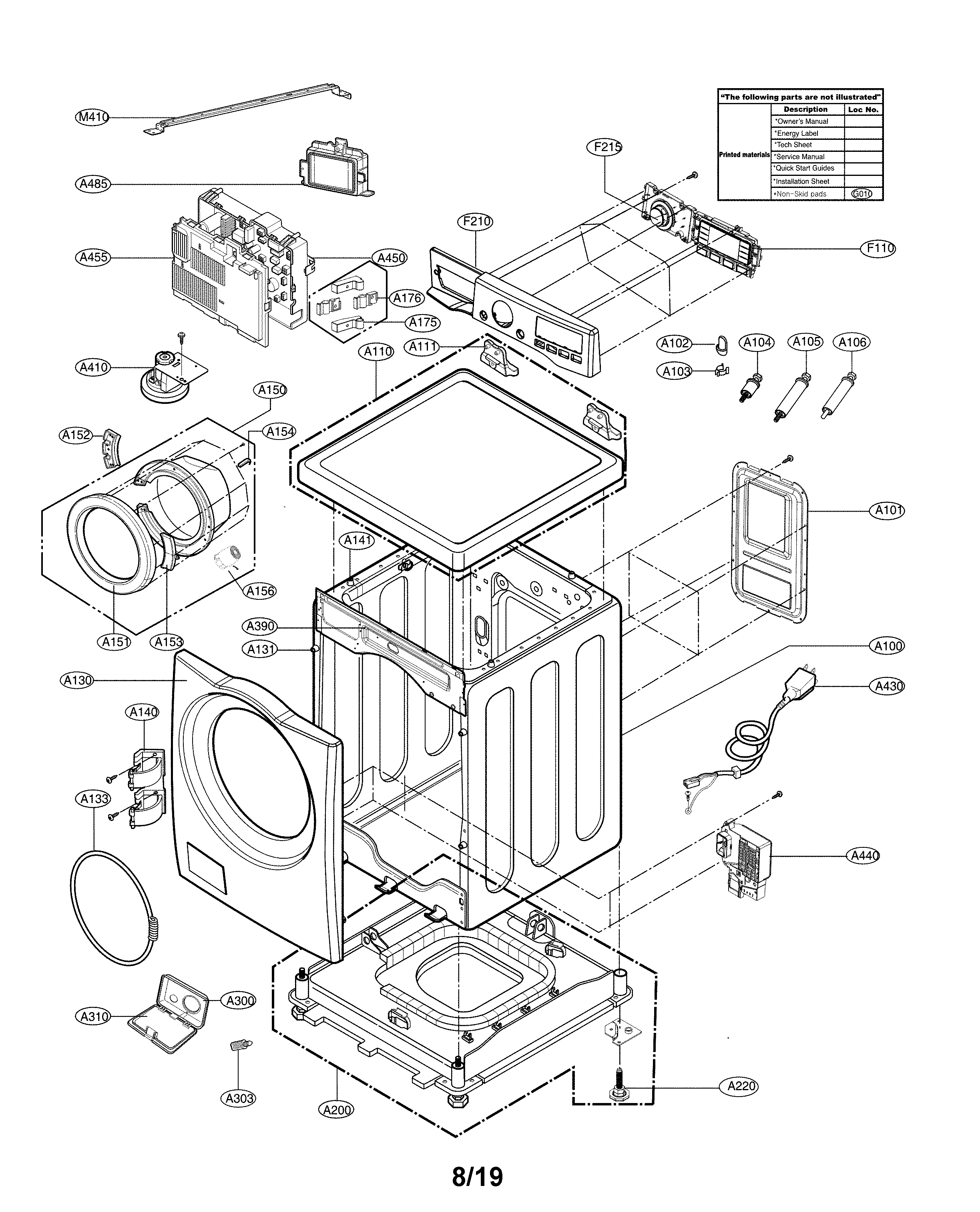 Cabinet and control panel assy