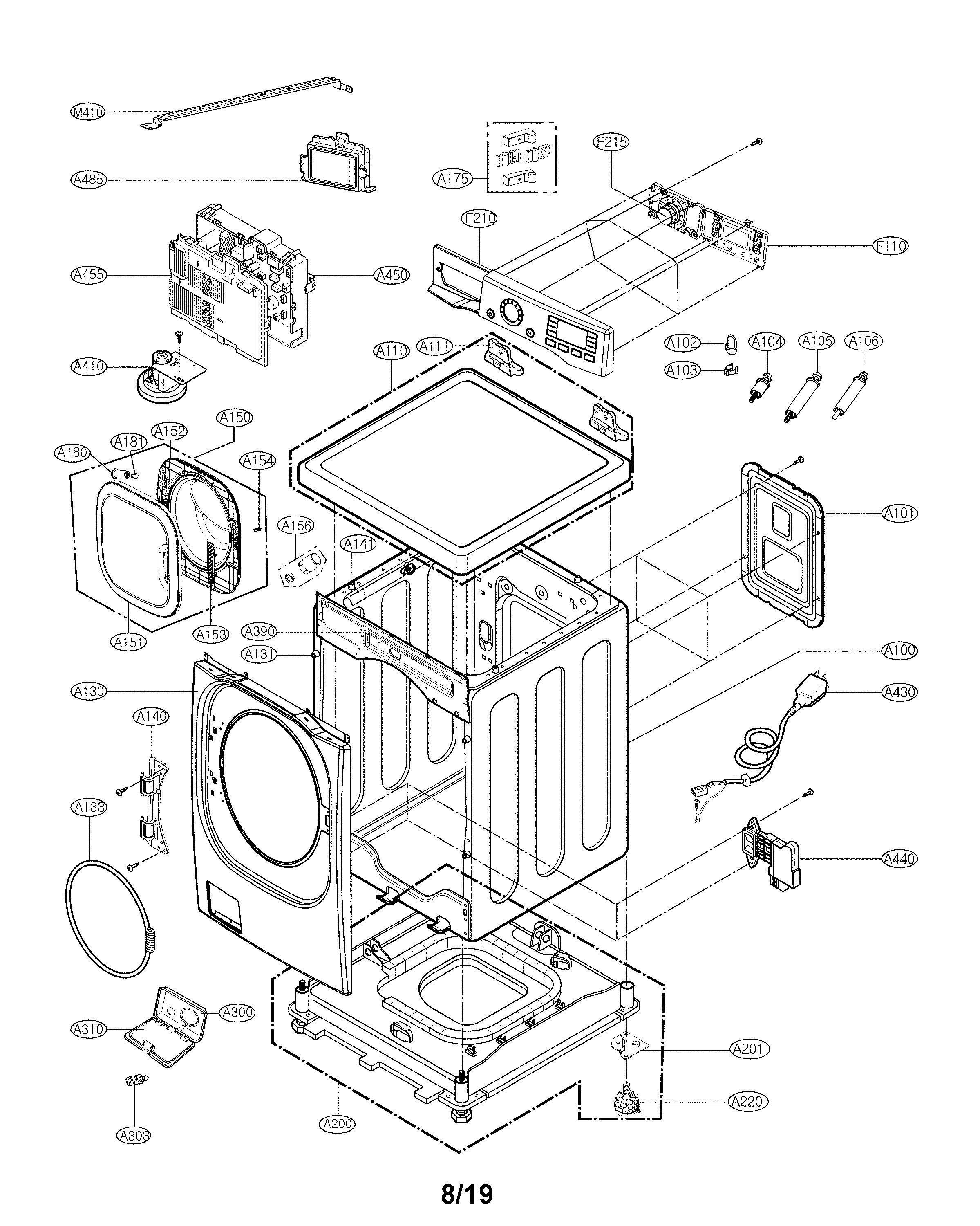 Cabinet and control panel assy