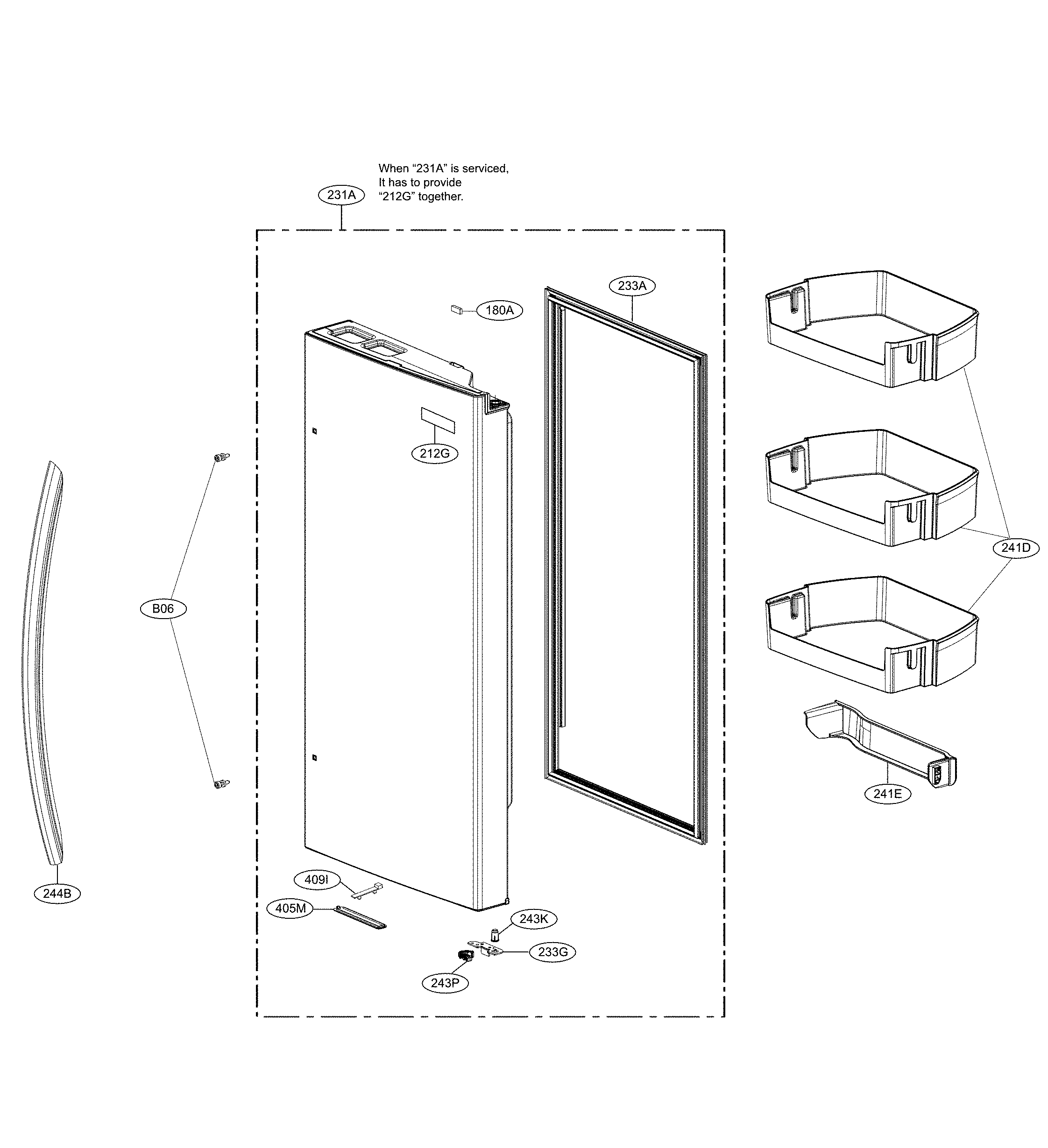 Door parts - right side