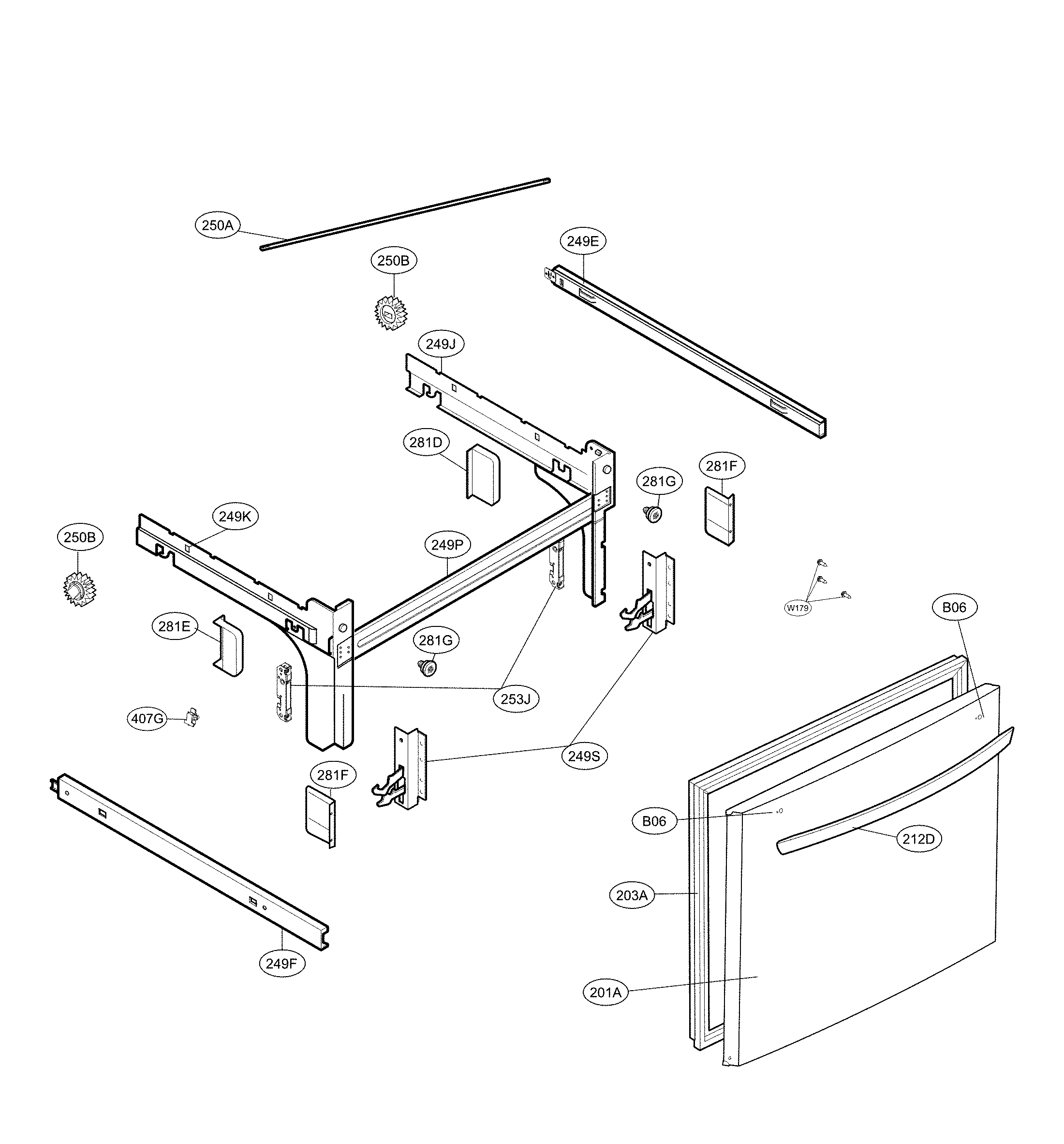 Door parts - freezer