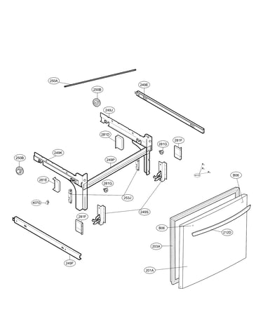 Door parts - freezer