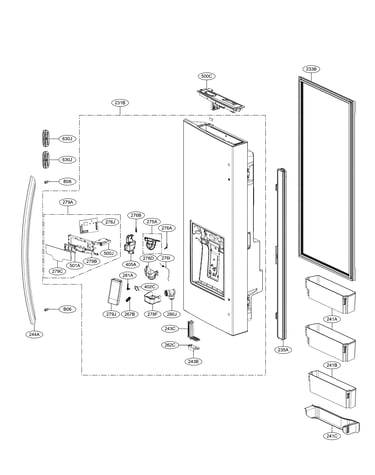 Door parts - left side