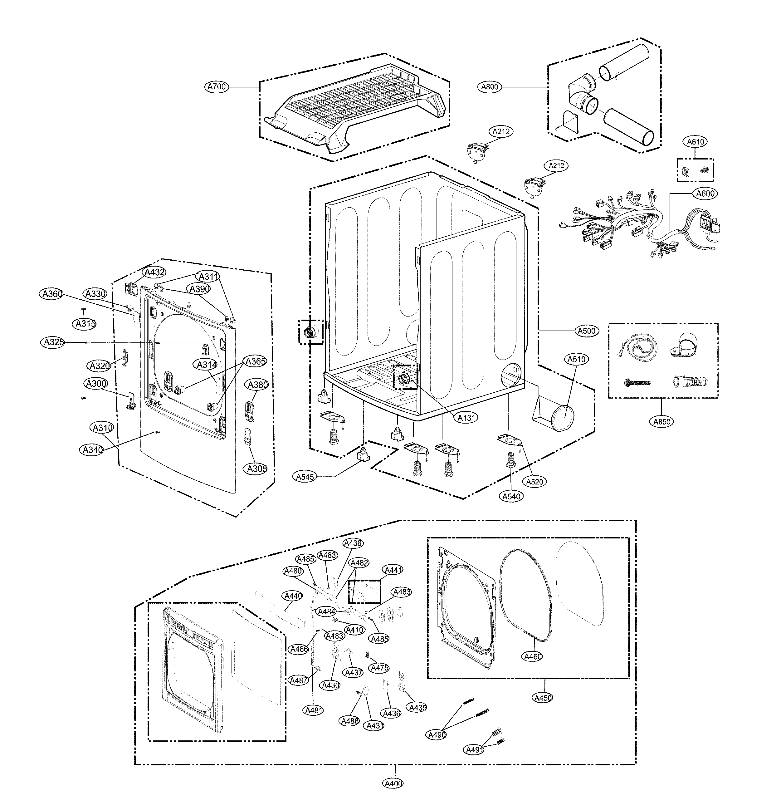 Cabinet and door assembly