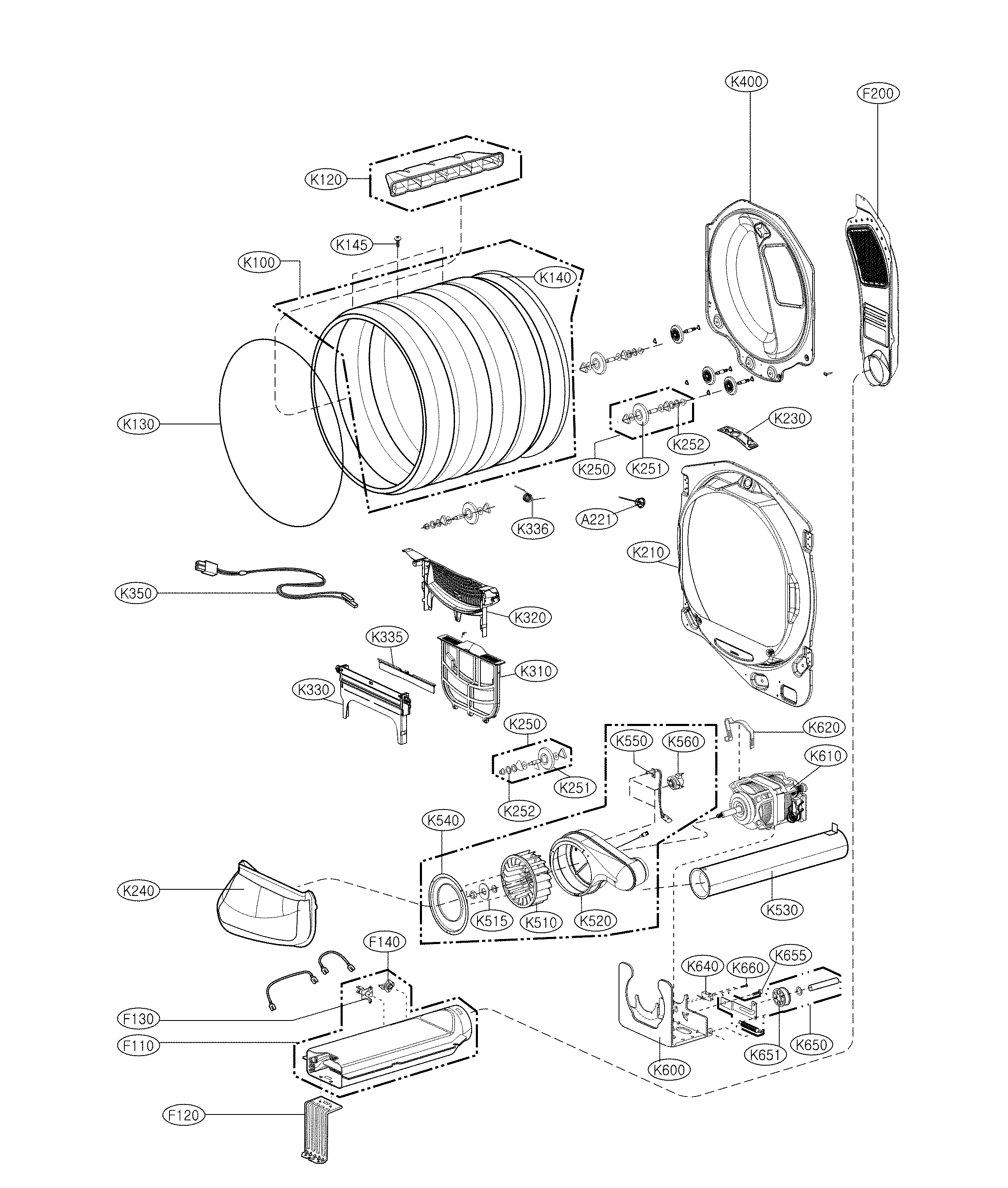 DRUM AND MOTOR ASSEMBLY