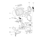 LG DLE7300VE/00 drum and motor assembly diagram