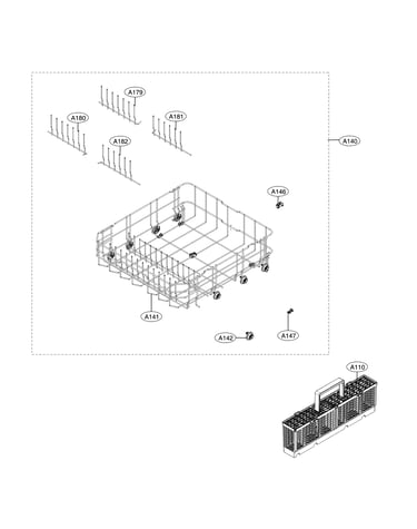 Lower rack assembly