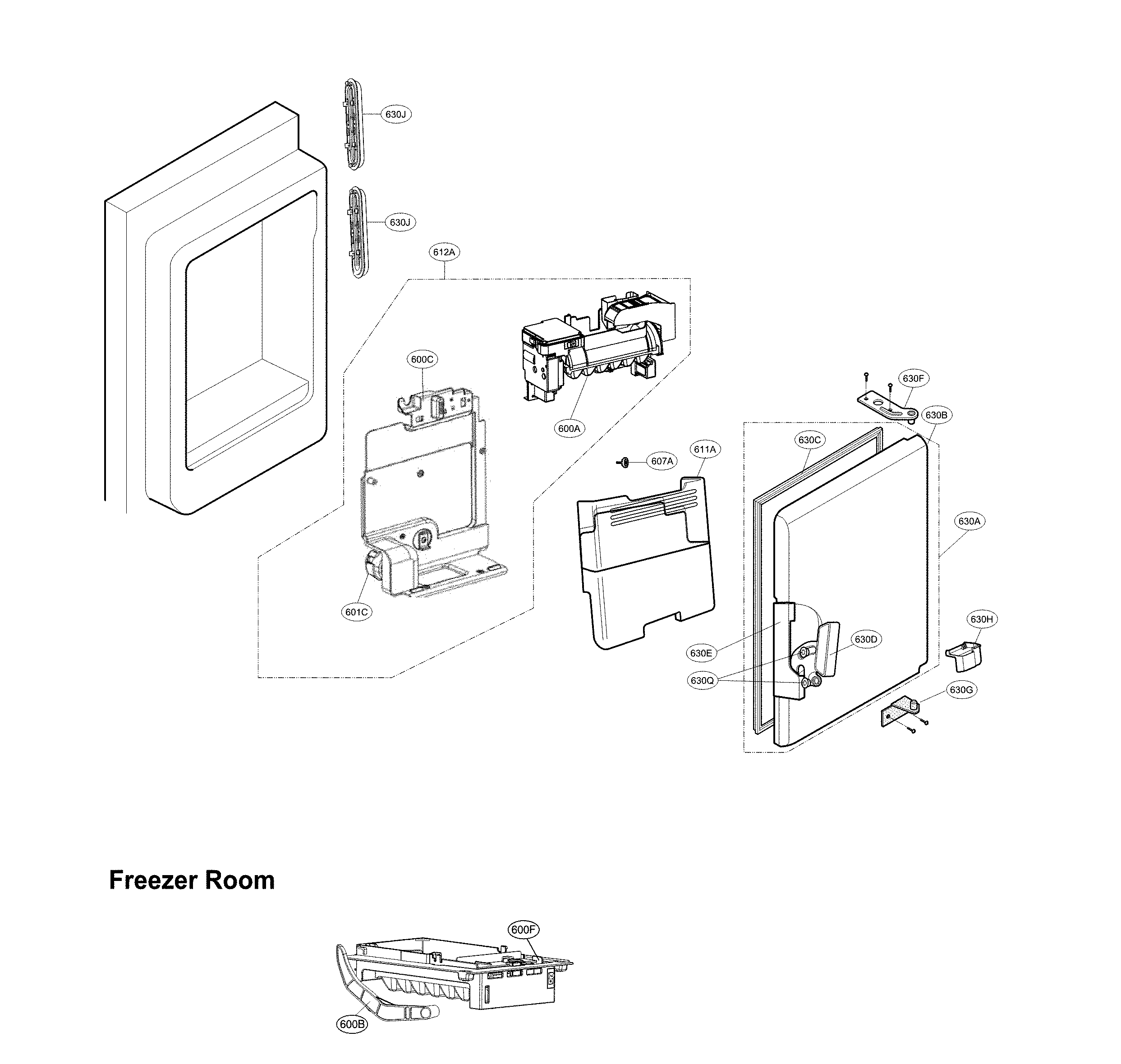 Icemaker & ice bin parts