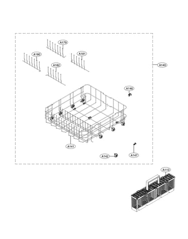 Bottom rack parts